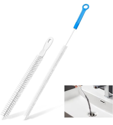 DKBT 2 Stück Abflussbürste 70cm 45 cm Bürste für Abwasserkanäle Flexible Abflussreinigungsbürste Rohrreiniger Reinigungsbürsten für Abwasserkanäle Küchen Badezimmer Entfernen Langer Haare
