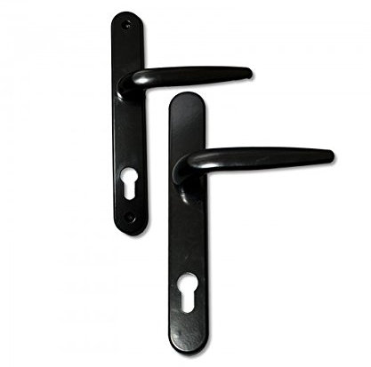 uPVC Door Handles Set Lever/Lever 92mm PZ - 210mm Screw to Screw - Upvc Door Handle (Black)