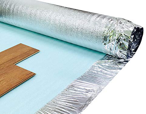 Rouleau de sous-couche acoustique argenté pour parquet ou stratifié, 15 m², 3 mm