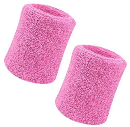 Schweißbänder, Sport Wristbands Gelenkband 2 Pack, 4 Zoll Sport Schweißband Armband Weiche verdickte Baumwolle, für Tennis Gymnastik Fußball Basketball, Laufen Athletic Sports-Pulver