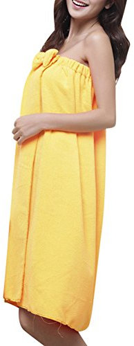 ZiXing Sauna Kilt for Women, Kuschelweicher Sarong Kilt mit Klett und Spa Hair Handtuch Wrap Orange OneSize