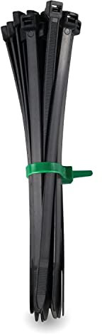 HPER Kabelbinder schwarz I 500 mm x 12,5 mm I 100 Stück I 15-30% mehr Zugkraft/Stabilität I witterungsstabil I 3 Jahre UV- beständig I zertifizierte Premium Qualität