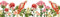 anna wand – Selbstklebende Bordüre/Borte/Wandbordüre „Blumengarten” Blumen floral – Rosarot/Grün auf Weiss – 450 x 11.5 cm – Made in Germany