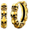 FaithHeart goldener Totenkopf Ohrstecker Punk Piercing Kreolen Ohrstecker Schädel Ohrring mit Geschenkebox für Geburtstag Vatertag