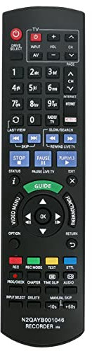 N2QAYB001046 Ersatzfernbedienung passend für Panasonic Blu-ray Disc Recorder DMR-BCT950 DMR-BST950 DMR-BCT855 DMR-BST855 DMR-BCT850 DMR-BST850 DMR-BCT755 DMR-BST755 DMR-BCT750 DMR-BST750