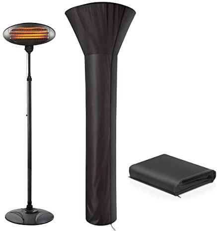 Patio Heater Cover with Zipper, Heavy Duty Stand Up Patio Heater Cover Waterproof Outdoor Heater Cover for Garden, 420D Oxford Fabric with PU Coating