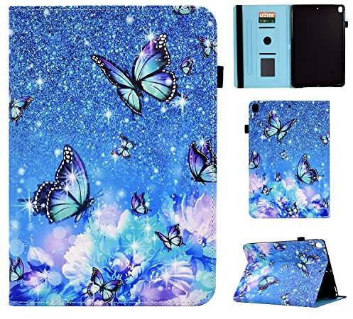 Vaitasy Coque pour iPad 10.2 Pouces iPad 9ème /8ème /7ème Génération, Flip Book Étui de Protection avec Fonction Support Housse iPad 10,2 (2021/2020 /2019) iPad Air 10.5 2019 - Papillon