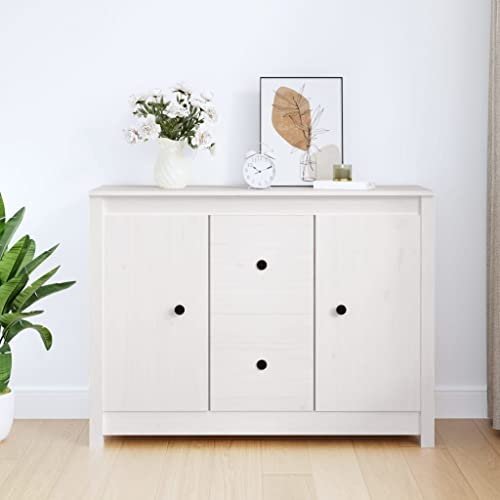ZQQLVOO Sideboard Weiß 100x35x74 cm Massivholz Kiefer, Chest of Drawers, Kommode, Flurschrank, Komodenschrank, Wäscheschrank für Ihr Schlafzimmer