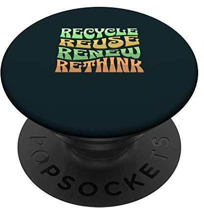 Recycle Reuse Renew Rethink Umweltaktivismus Retro PopSockets mit austauschbarem PopGrip