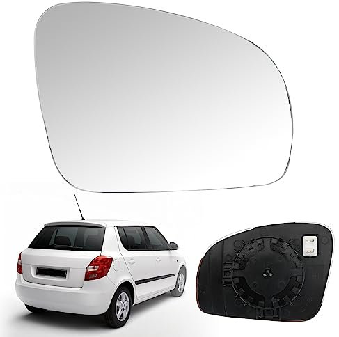 Spiegelglas Ersatz für Skoda fabia 2007-2014/Roomster 2007-2015, Außenspiegel Glas Asphärisch, Außenspiegel Verstellbar Geeignet, Umkehrlinse Rückfahrglas Spiegel (Rechts)