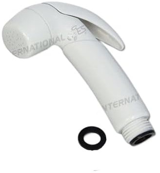 CR-MOESANCO® Alcachofa de Ducha para Caravana o Autocaravana Camper o Barco, Blanca con Pulsador de Apertura
