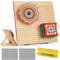 Aeelike Granny Square Crochet Blocking Board Groß, 29cm Wooden Häkeln Spanner mit Faltbarer Stand, Langlebig Blockierbrett Sperrbrett Für Granny Square Holz mit 30 Stahlnadeln, 1 Gelb Aufbewahrungsbox