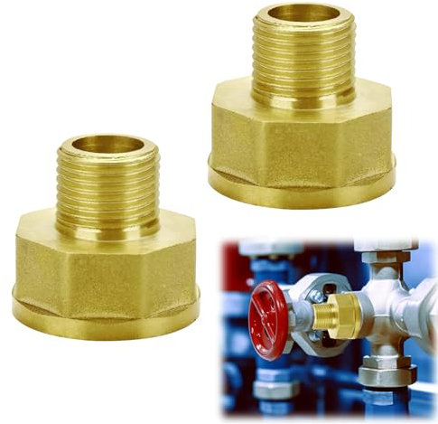 HORREX 2 Stück Messing Reduzierstück Erweiterung 1 Zoll auf 1/2 Zoll Messing Fitting Reduzierverlängerung Doppelnippel AG IG Muffennippel Reduziert 1 Zoll auf 1/2 Zoll reduzierung 1 zoll auf 1/2 zoll