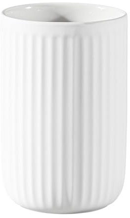 Ceramic Bathroom Tumbler Cup,Toothbrush Organizer Stand, Multi-Functional Toothpaste Holder Makeup Brushes Cup Razors Holder for Bathroom Vanity Countertop, A Cup for Drinking Water Large Stripes