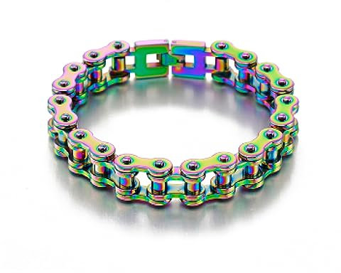 BISONBLUE Armbänder Herren Armband Geschenk Armreif Punk 12Mm Fahrradkette Armband Männer Motorrad Link 230Mm Mode