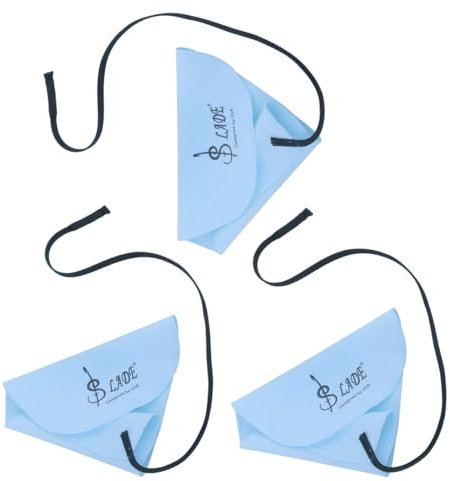 3Pcs Flöte Reinigungstuch für Innenrohr, Klarinette Swab Cloth, A-förmiges Design Reinigungsset Tuch für Piccoloflöte, Sax Saxophon, Musikinstrumente (Blau)
