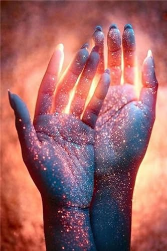 5D DIY Diamond Painting Estrella en mano Kit Completo, Bordado Punto de Cruz Rhinestone Artes Diamantes Pintura para Niños Adultos perfecto Relajación y Decor de la pared del hogar 100x150cm U-522