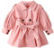 Acuryx Giacca a Vento da Bambina Bimba Doppio Petto con Fiocco Cintura Manica Lunga Cappotto Trench Neonata Elegante 3-6 Mesi