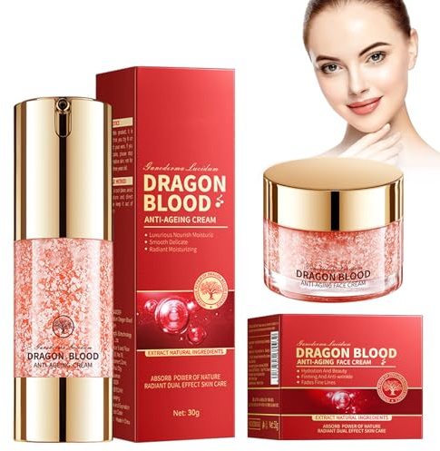 Crema Viso Anti Rughe + Crema Idratante, Con Estratto di Sangue di Drago, Crema Viso Anti Età Adatta a Uomini e Donne, Day&Night Cream, Per L'Idratazione, la Compattezza e le Rughe Sottili