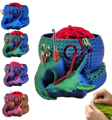 Drachen Ei Garnschale, Große Fantasy Drachen Und Eiergarnschale, Kreative Garn Organizer Schüssel Aus Harz, Drachen Ei Häkel Zubehör Organizer für Häkel und Strick Geschenke (Armeegrün)