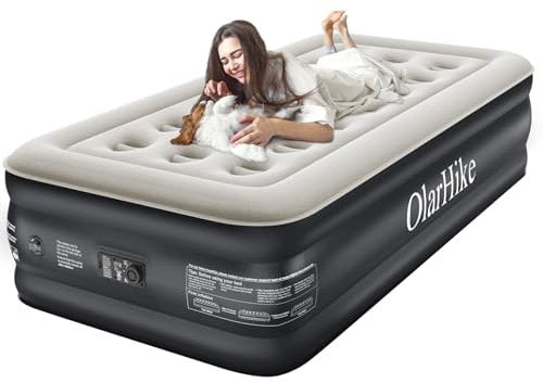 OlarHike Luftbett 1 Person, Luftmatratze Selbstaufblasend mit Integrierter Pumpe, Selbstaufblasbare Gästebett, Gästematratze, Aufblasbare Matratze für Camping oder Heimgebrauch - 198 x 102 x 46 cm