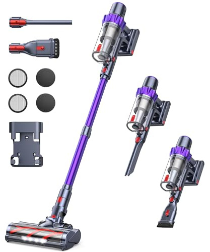 VC70 Aspiradora sin Cable Potente con 450W/38KPa con Modo Automático, Pantalla Táctil Intuitiva, Silenciosa Hasta 55 Minutos, Cepillo Anti-enredos para Pelo de Mascotas/Alfombras/Suelos Duros, Ligera