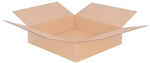 verpacking Faltkartons 395 x 395 x 90 mm Braun (Außenmaß 400 x 400 x 100 mm) KK 91 1-wellig Versandkarton für mittelgroße Waren DHL Paket DPD GLS Hermes Kartons (100 Stück)