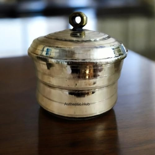 Brass Idli Pathram:South Indian Maker, Vessel & Stand- 2 Plates, 9 Pits Panai for Perfect Idlis. Shop Now- Authentic Hub