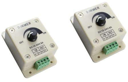 Uonlytech 2pcs Oa Dimmer for Panel Dimmer LED Compatible Dimmer Switch Adjustable Light LED Dimmer Plug Strip Lamp Light Dimmer Switch Dimmer Switch for LED Lights Dimmer Switches