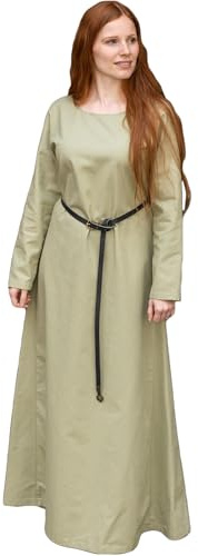 Burgschneider - Unter Kleid Freya Frühlingsgrün (M, für Damen & Herren, Baumwolle) Historisch - Early Medieval, Viking