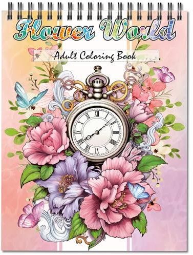 Jadeso Livre Coloriage Adulte, Format A4 Livre de Coloriage Anti Stress pour Adultes, Coloriage Anti Angoisse, Relaxation, 30 Motifs et Designs Floraux Originaux