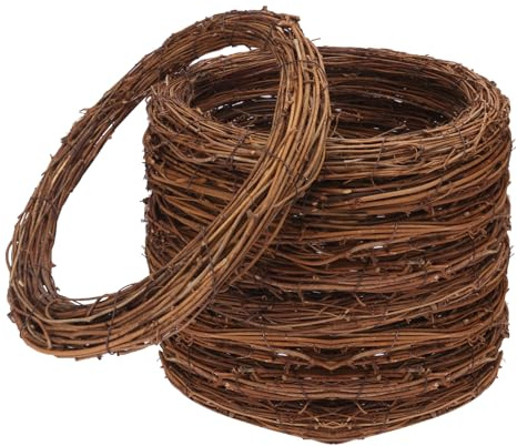 KUKLIPJIM 9 Pcs 10 Inch Natural Grapevine Wreath Set, Hand-Woven Vine Branch Wreaths for DIY Crafts, Christmas Decorations, Home & Event Styling