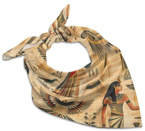 KWQDOZF Halstuch mit ägyptischem Muster, quadratisch, für Haare, Bandanas, Handtaschen, Schals für Frauen, Geschenk