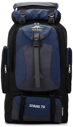 GreatRise 70L Großer Wanderrucksack Wasserdicht Reiserucksac Herren Damen Trekkingrucksack Campingrucksack Atmungsaktiv Rucksack Outdoor Rucksack für Outdoor Reisen Camping Trekking Dunkelblau