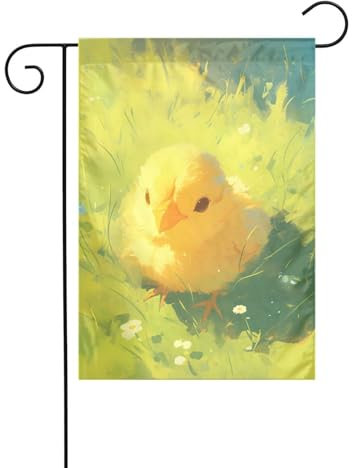 YYHWHJDE Gartenflagge 30,5 x 45,7 cm – hochwertige Polyester-dekorative Flagge für Hof, Garten und Terrasse, Dekor Küken