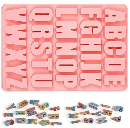 Stampo in silicone a forma di lettere, lettere in silicone, A-Z, alfabeto, lettere grandi, stampi per cioccolato, per stampi fai da te, torte, cuocere, panini, fondente.