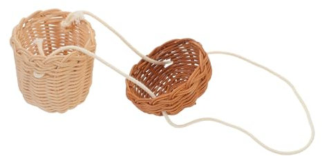 UPKOCH Hip Bag Damen Eichel Tote Tannenzapfen Korb Mini Pine Cones Glitzer Tasche Eicheln Münzbeutel Einkaufstasche Aus Raffiabast Leichensack Anlage Handgewebte Tragetasche Korbtasche Brown Rattan