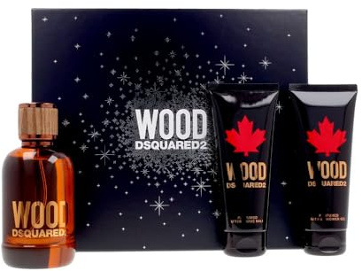 DSQUARED2 Set Wood Pour Homme - EdT 100 ml + Duschgel 100 ml + After Shave Balsam 100 ml