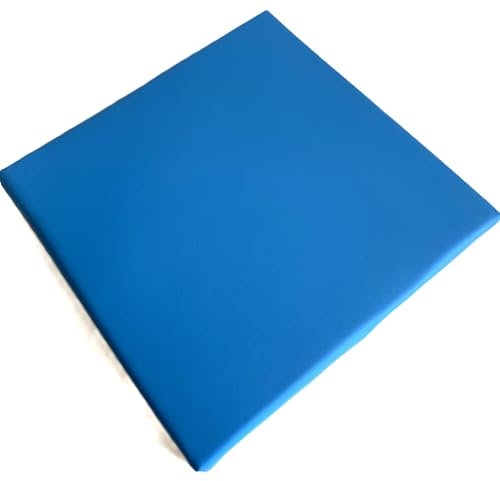 Pflegeleichtes Sitzkissen Stuhlkissen Bankkissen 40 x 40 x 4 cm Kunstlederbezug für Haus und Garten (hellblau)