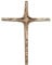 Herzmensch Modernes Wandkreuz gold aus massiver Bronze 18 x 23 cm als Hauskreuz und Segnungskreuz von Christoph Fischbach zum Aufhängen