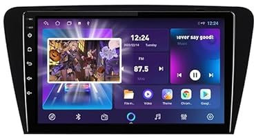 LINGLW Android 14 Autoradio per Skoda Octavia 3 2013-2018,9 Pollici Touchscreen,con WiFi GPS Carplay Bluetooth Plug And Play,8 Core 4g+WiFi 4g+64g