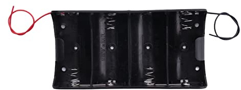 Dropfree Spring Clip Black 4 x 1.5V D Size Battery Batteries Holder Case