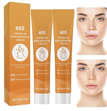 Enthaarungscreme Gesicht, Gesichtshaarentfernungscreme, Oberlippenhaarentfernung, Hair Removal Cream mit Aloe Vera und Vitamin E, Schmerzlos und Einfach Anzuwenden (2)