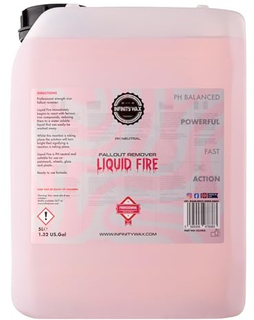 Infinity Wax Liquid Fire 20L – Trade Size Iron Fallout Remover & Wheel Cleaner pH Neutral, High-Strength Formula Safe on Paint, Wheels & Calipers Acid-Free Brake Dust & Contamination Remover