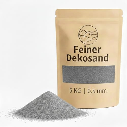 Sable décoratif clair gris en tant que décoration colorée - 5 kg de petites pierres décoratives Ø 0,5 mm pour verres, vases