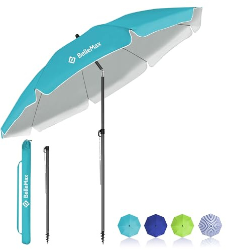 BelleMax Parasol de Plage Exterieur, Turquoise, 200cm