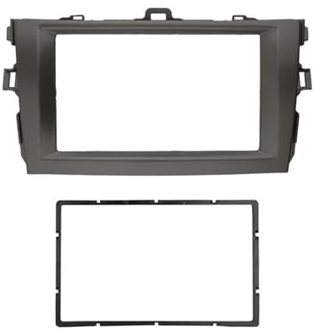 XINQQDC Radio Coche Marco Universal Apto para Toyota Corolla 2 DIN GPS DVD estéreo CD Panel de Montaje en Tablero Kit de molduras Marco de Radio Fascia(Silver Grey,178X100mm)