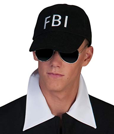 Vegaoo FBI-Kappe für Erwachsene - Schwarz