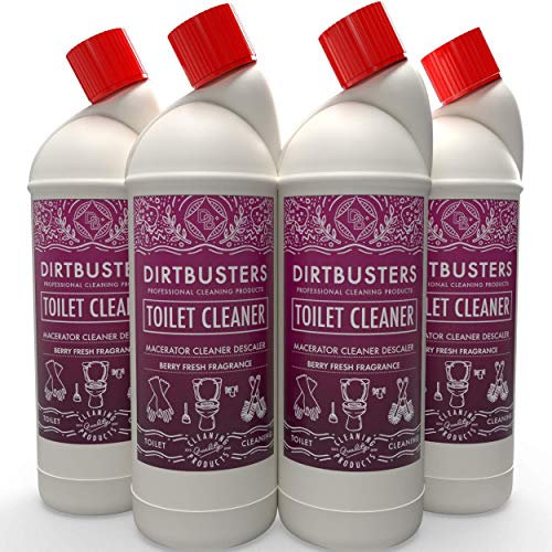 Dirtbusters Toilet Macerator Cleaner & Descaler, Deep Cleaning With Limescale Remover, Safe To Use With Pump Units, Toilets, Septic Tanks, Macerators & Urinals, Berry Fresh (4x1L)