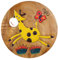 ART-CRAFT KH164 Kinderhocker Holz Schemel mit Tiermotiv Giraffe und Schmetterling bemalt und beschnitzt Höhe 27 cm